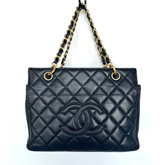 Chanel Caviar Lambskin Shopping Quilted CC GHW Petite Timeless Chain Tote - Picture 1 of 15